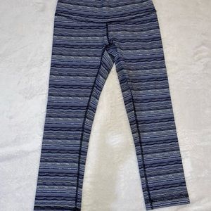 Lululemon Athletica Cropped Blue Striped Leggings